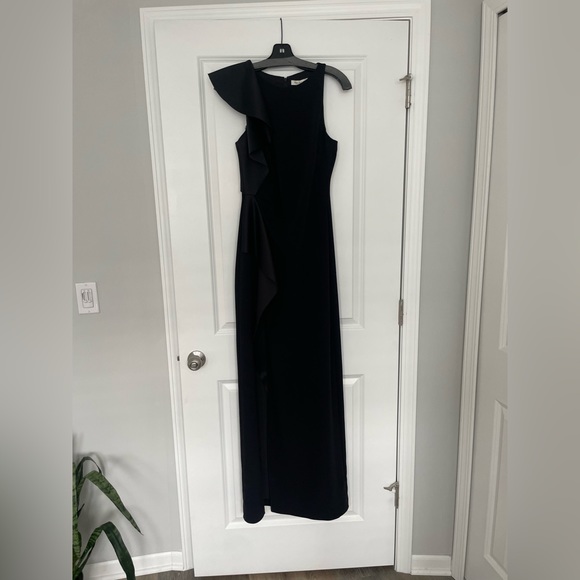 Black Floor Length Formal Maxi Dress Halston Heritage NWT - Picture 5 of 16
